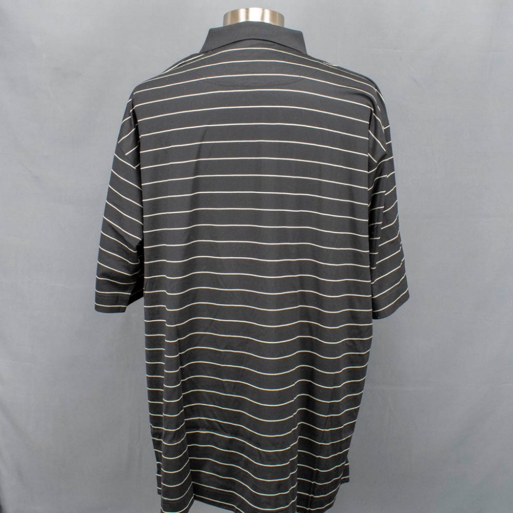 Cutter & Buck Polo Golf Shirt Sz XXL Black Striped - Picture 3 of 6